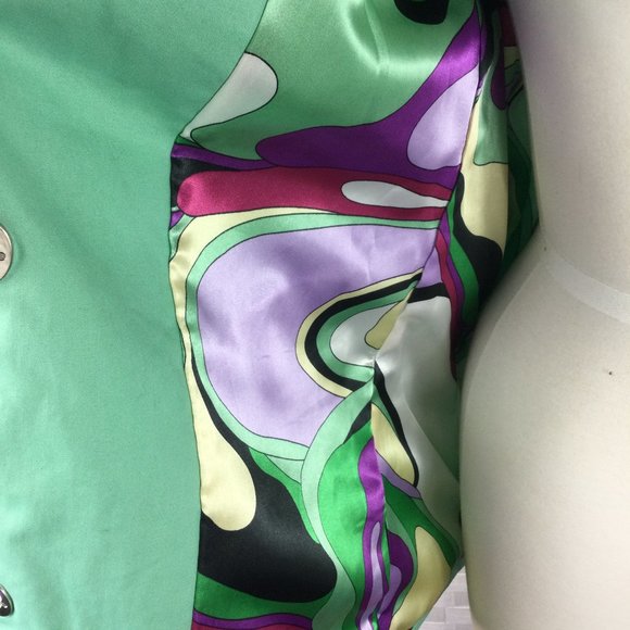 Dennis Basso Mint Green Raincoat, XS - Picture 3 of 9